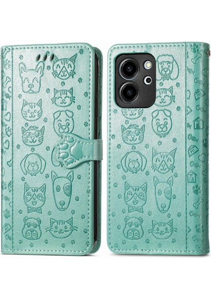 Huawei Onur Için 80SE Karikatür Hayvanlar Kısa Kayış Deri Telefon Kılıfı (Yurt Dışından)