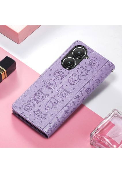 Asus Zenfone 9 Için Deri Karikatür Hayvanlar Kısa Telefon Kılıfı (Yurt Dışından) indirimleri