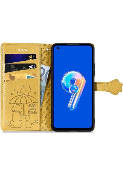Asus Zenfone 9 Için Deri Karikatür Hayvanlar Kısa Telefon Kılıfı (Yurt Dışından) modelleri