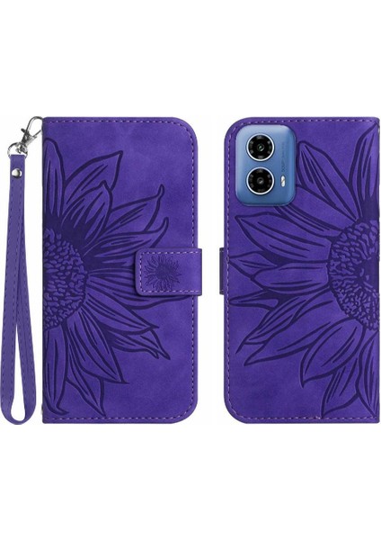 Motorola Moto G34 5g Için Kart Yuvaları Tutucu Flip Cüzdan Telefon Pu Telefon Kılıfı (Yurt Dışından)