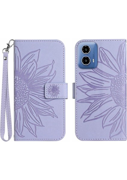 Motorola Moto G34 5g Için Kart Yuvaları Tutucu Flip Cüzdan Telefon Pu Telefon Kılıfı (Yurt Dışından)