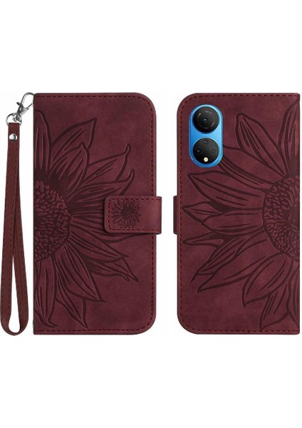 Onur X7 Flip Cüzdan Için ile Lüks Pu Deri Kabartmalı Telefon Kılıfı (Yurt Dışından)