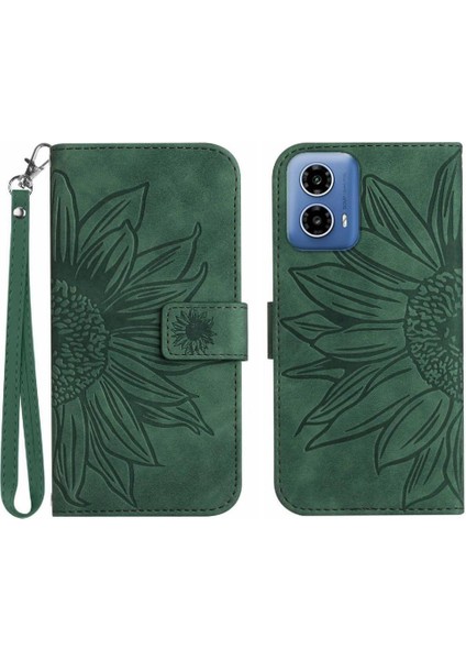 Motorola Moto G34 5g Için Kart Yuvaları Tutucu Flip Cüzdan Telefon Pu Telefon Kılıfı (Yurt Dışından)