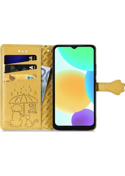 Infinix Akıllı 6 Için Kısa Kayış Karikatür Hayvanlar Flip Telefon Kılıfı (Yurt Dışından)