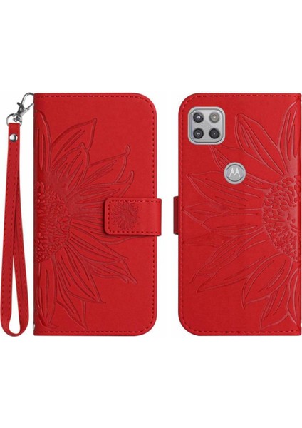 Motorola Moto G9 Güç Kısa Kayış Flip Cüzdan Lüks Telefon Kılıfı (Yurt Dışından)