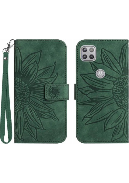 Motorola Moto G9 Güç Kısa Kayış Flip Cüzdan Lüks Telefon Kılıfı (Yurt Dışından)