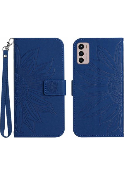 Motorola Moto G42 Kabartmalı Ayçiçeği Flip Cüzdan Pu Telefon Kılıfı (Yurt Dışından)