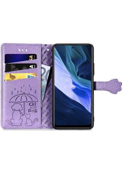 Infinix Not 10 Karikatür Hayvanlar Için Kısa Kayış Flip Case Telefon Kılıfı (Yurt Dışından)