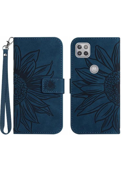 Motorola Moto G9 Güç Kısa Kayış Flip Cüzdan Lüks Telefon Kılıfı (Yurt Dışından)