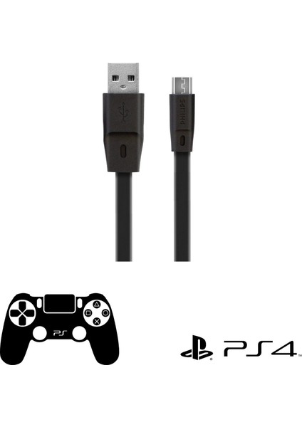 Playstation 4 Ile Uyumlu Joystick Şarj Kablosu 3A 45W Usba To Universal Micro Hızlı Data Şarj Kablosu 1.8m DLC2519CB/97