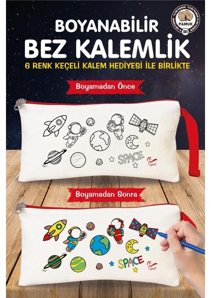 Boyanabilir Bez Kalemlik Kalem Kutu Keçeli Kalem Hediyeli Çocuk Aktiviteleri Boyama Etkinlik Seti T911 fiyatları