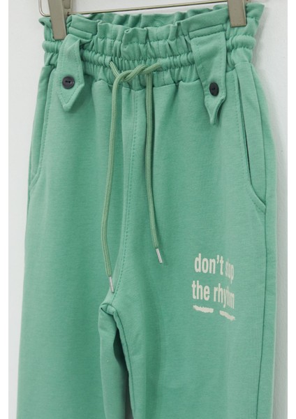 Yeşil Colorfull Baskılı Beli Lastikli Kız Çocuk Eşofman Altı 17729 fiyatları