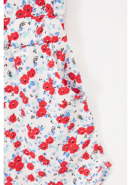 Çiçek Desenli Askılı Kız Çocuk Tulum 17669 modelleri