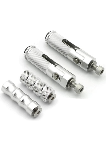 Gümüş Set Stili Evrensel Motosiklet Katlanır Footrests Footpegs Ayak Dayanağı Mandal Pedal Seti Motosiklet Aksesuarları Bmw Honda Yamaha Kawasaki (Yurt Dışından)