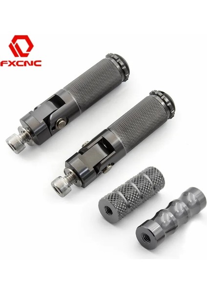 Gümüş Set Stili Evrensel Motosiklet Katlanır Footrests Footpegs Ayak Dayanağı Mandal Pedal Seti Motosiklet Aksesuarları Bmw Honda Yamaha Kawasaki (Yurt Dışından) fırsatları
