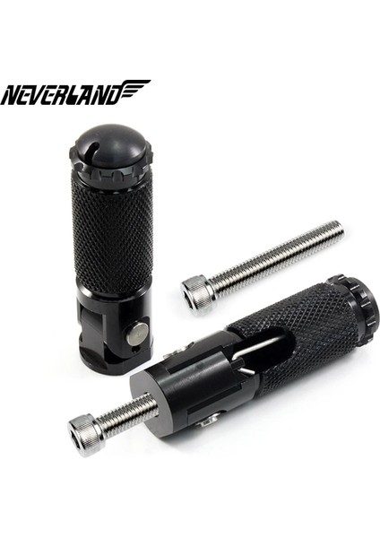 Tüm Siyah Tarzı C Siyah Üniversal Motosiklet Bisikleti Katlanır Ayaklıklar Ayaklıklar Ayak Dayamaları Mandallar Arka Pedallar Seti D40 (Yurt Dışından)