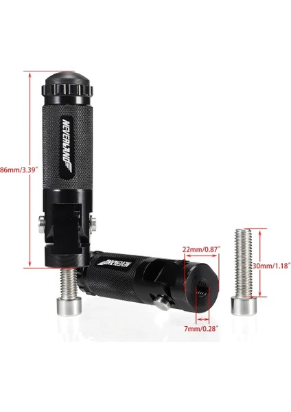 Tüm Siyah Tarzı C Siyah Üniversal Motosiklet Bisikleti Katlanır Ayaklıklar Ayaklıklar Ayak Dayamaları Mandallar Arka Pedallar Seti D40 (Yurt Dışından) modelleri