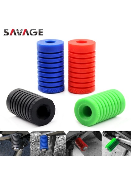 Siyah Stil Evrensel Ayakla Çalışan Sol Vites Kolu Ayak Pedi Pedal Toe Peg Kapak Motosiklet Aksesuarları Silika Jel Siyahmavikırmızıyeşil (Yurt Dışından)