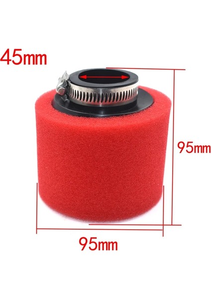 Kırmızı 45MM-S Stili Bükme Dirsek Boyun Köpük Hava Filtresi Sünger Temizleyici Moped Scooter Kir Pit Bike Motosiklet Kırmızı Kayo Bse (Yurt Dışından)