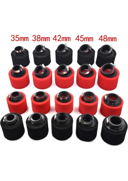 Kırmızı 45MM-S Stili Bükme Dirsek Boyun Köpük Hava Filtresi Sünger Temizleyici Moped Scooter Kir Pit Bike Motosiklet Kırmızı Kayo Bse (Yurt Dışından) fırsatları