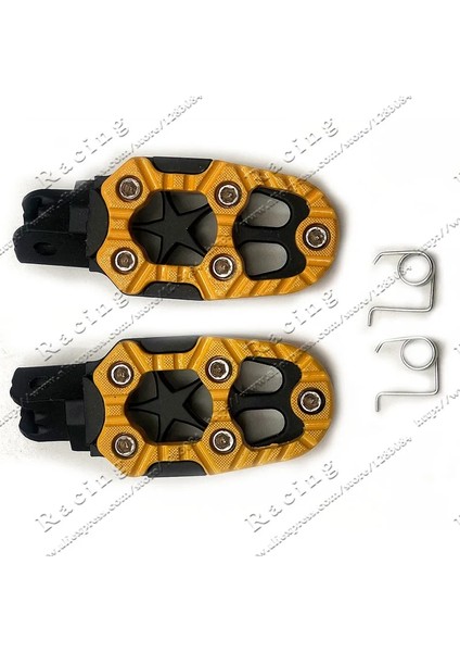 Sarı Stil 1 Çift Evrensel 8mm Metal Motosiklet Ayak Pegs Pedalları Kir Pit Bike Için Yaylı Footrests (Yurt Dışından)