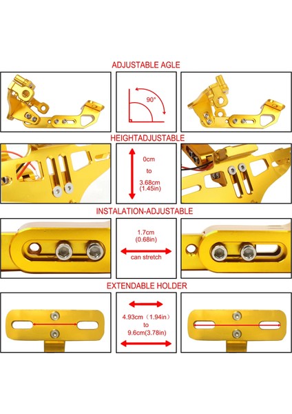 Gümüş Tarzı Honda Cbr 125R Için Rcotorcycle Evrensel Ayarlanabilir Kuyruk Düzenli Arka Plaka Tutucu ile LED Işık (Yurt Dışından) fırsatları