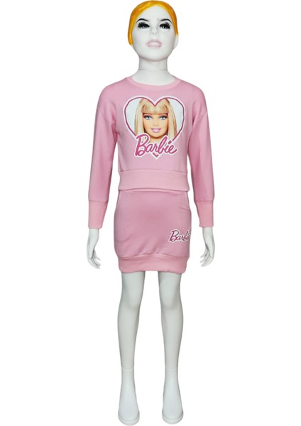 Barbie Dijital Baskılı Etek Sweatshirt Takım