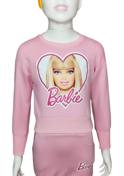 Barbie Dijital Baskılı Etek Sweatshirt Takım