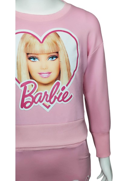 Barbie Dijital Baskılı Etek Sweatshirt Takım