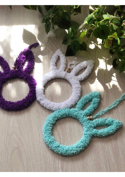 Bebek Çocuk Odası Tavşan Kulak Peluş Sevimli Dekoratif Askı