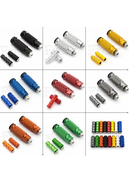 Yeşil Set Stili C Alüminyum Motosiklet Arka Ayaklık Footrests Ayak Dayanağı Ayak Pegs Pedalı Yamaha Honda Suzuki Fit Modifiye Motosiklet Aksesuarları (Yurt Dışından) modelleri