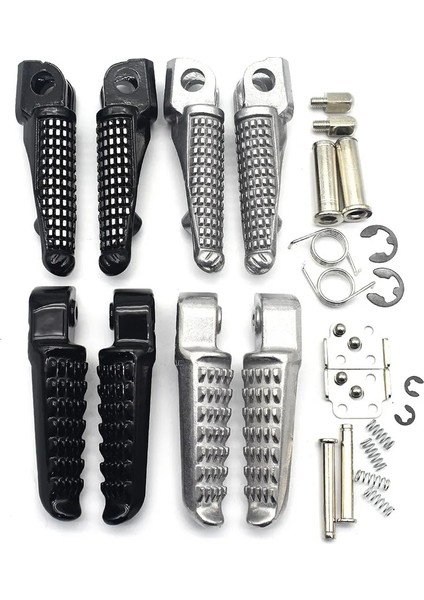 Siyah 1 Takım Tarzı Kawasaki ZX6R ZX636 ZX9R ZX10R ZX14 Zx-14 Z750 Z1000 ZZR1200 GTR1400 ZZR1400 ER6N Motosiklet Ön Arka Footrests Ayak Mandalları (Yurt Dışından)