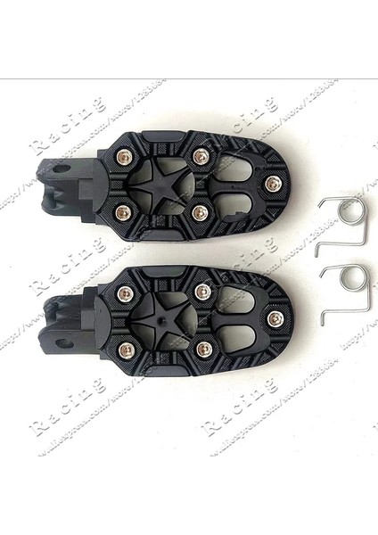 Siyah Stil 1 Çift Evrensel 8mm Metal Motosiklet Ayak Pegs Pedalları Kir Pit Bike Için Yaylı Footrests (Yurt Dışından)