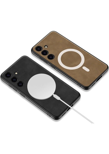 Samsung Galaxy S24 Plus Kılıf Magsafe Şarj Özellikli Deri Tasarımlı Zore Kıpta Nubuk Kapak modelleri