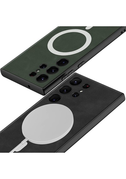 Samsung Galaxy S24 Ultra Kılıf Magsafe Şarj Özellikli Deri Tasarımlı Zore Kıpta Nubuk Kapak fiyatları