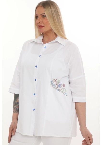 Büyük Beden Cepli Cotton Gömlek fırsatları