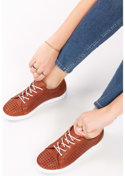 Kadın Deri Günlük Rahat Ayakkabı GND.108 - Fındık - 39