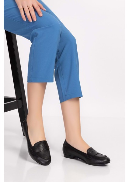 Kadın Deri Loafer Babet ANL.6184 - Beyaz - 41