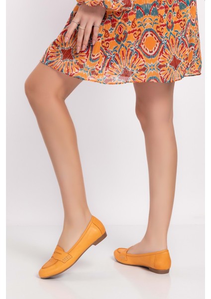 Kadın Deri Loafer Babet ANL.6184 - Beyaz - 41