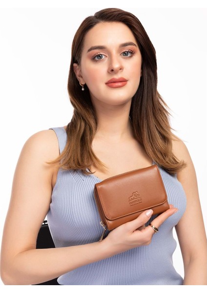 Hmx Polo Günlük Kullanışlı El Cüzdanı HMX.113 - Taba