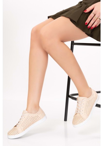 Kadın Deri Günlük Rahat Ayakkabı GND.108 - Bej - 39 fırsatları