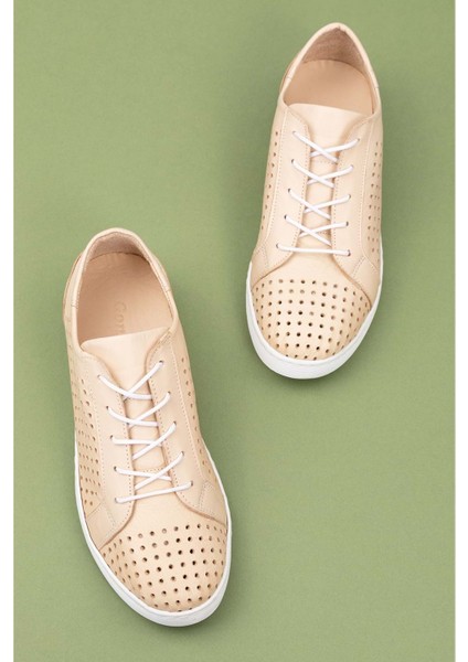 Kadın Deri Günlük Rahat Ayakkabı GND.108 - Bej - 39 indirimleri