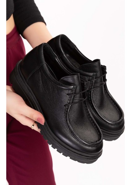 Deri Kalın Taban Hafif Oxford Ayakkabı ANL.2420 - Siyah Cilt - 41 fiyatları