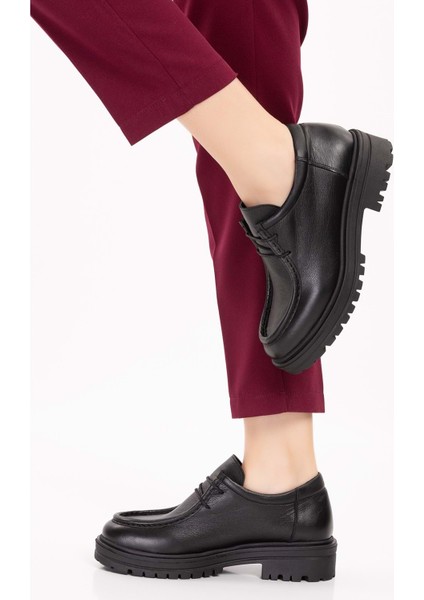 Deri Kalın Taban Hafif Oxford Ayakkabı ANL.2420 - Siyah Cilt - 41 indirimleri