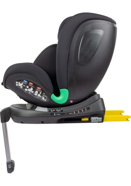 EvolveFix Plus i-Size 360 Derece Dönebilen Yatabilen İsofix'li 0-36 Kg Oto Koltuğu Black Mist