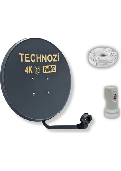 70 cm Çanak Anten Tekli Lnb 20 Metre Kablo