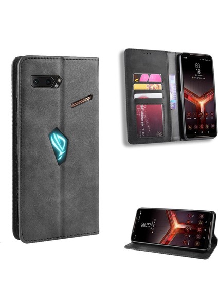 Seniee Asus Rog Phone 2 II ZS660KL Cüzdan Deri Flip Telefon Kılıfı (Yurt Dışından)
