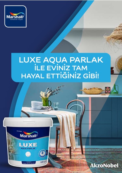 Luxe Aqua Parlak Su Bazlı Boya Ahşap & Metal 0.75 Lt Beyaz