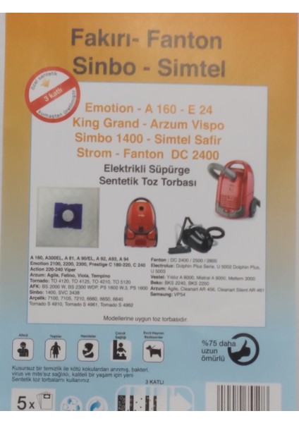 Fakir Fantom Sinbo Simtel Emotion Sentetik ( 3 Paket 15 Adet )