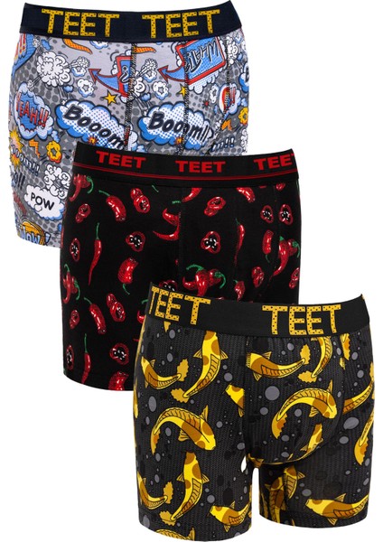 Erkek Boxer Pamuklu Desenli 9'lu Set fırsatları